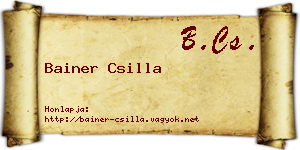 Bainer Csilla névjegykártya